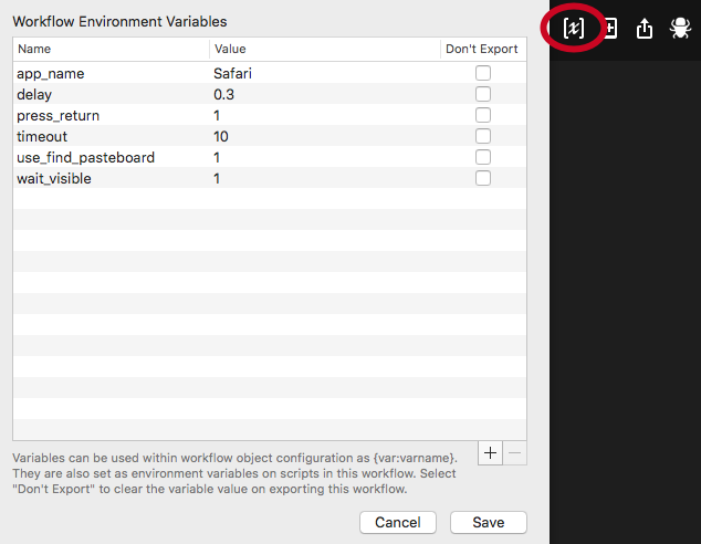 Workflow configuration sheet